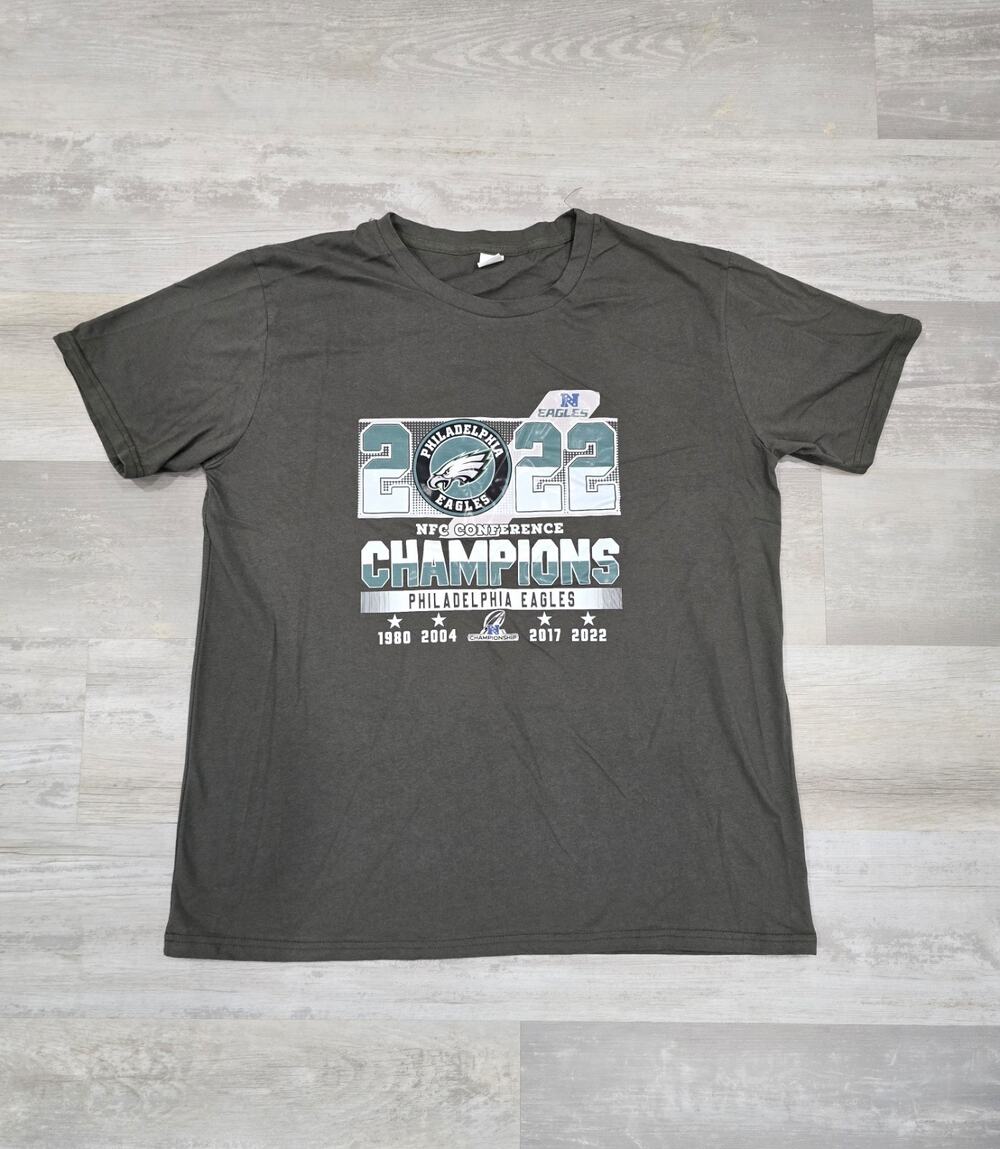 Philadelphia Eagles 2022 NFC Champions T-Shirt Mens XL Gray NFL